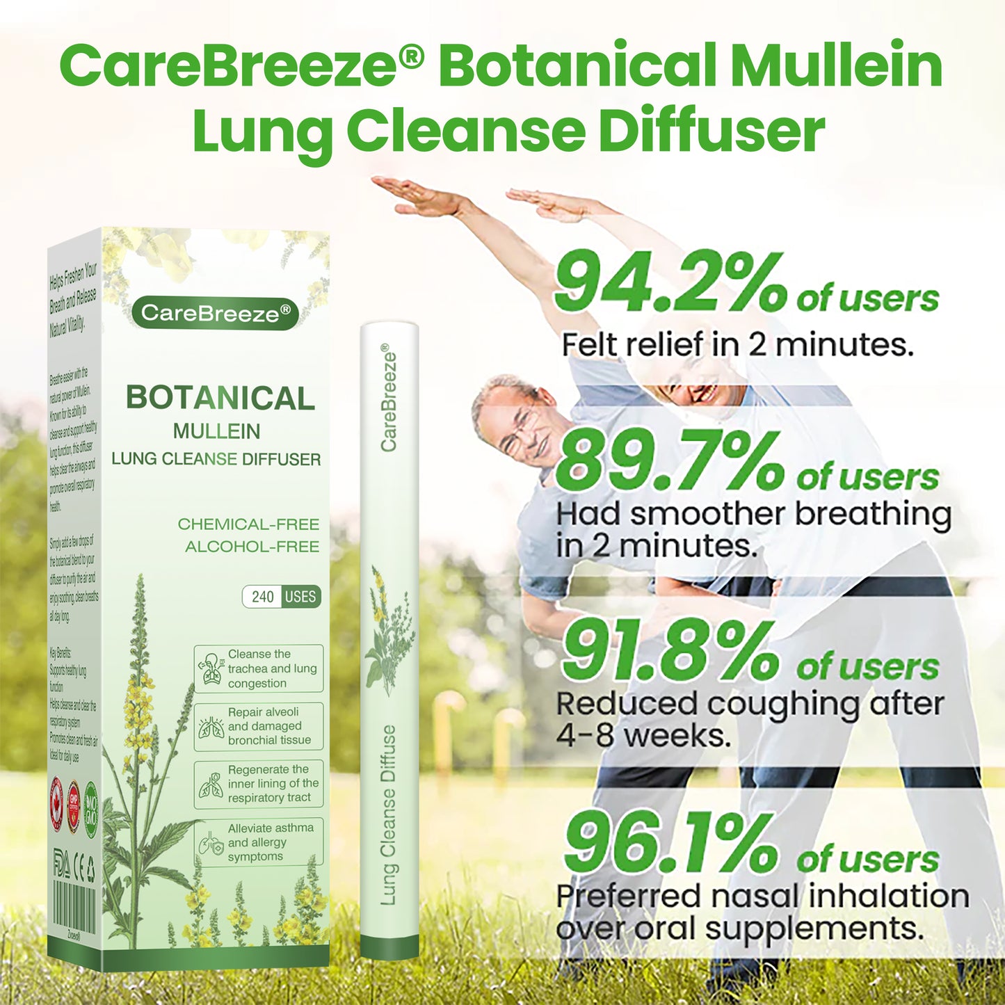✅CA Owned and Operated|CareBreeze® Botanical Mullein Lung Cleanse Diffuser (💝 Cough, wheezing, shortness of breath, sputum, stuffy nose, bronchitis, bronchitis, allergy symptoms, lung discomfort💝)