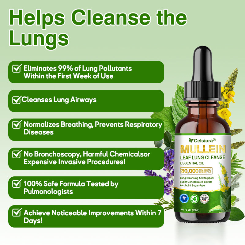 💖✅𝐂𝐀 𝐎𝐟𝐟𝐢𝐜𝐢𝐚𝐥 𝐒𝐭𝐨𝐫𝐞|𝐂𝐞𝐥𝐬𝐢𝐨𝐫𝐚® 𝐎𝐫𝐠𝐚𝐧𝐢𝐜 𝐌𝐮𝐥𝐥𝐞𝐢𝐧 𝐋𝐞𝐚𝐟 𝐋𝐮𝐧𝐠 𝐂𝐥𝐞𝐚𝐧𝐬𝐞 𝐄𝐬𝐬𝐞𝐧𝐭𝐢𝐚𝐥 𝐎𝐢𝐥 (💖Cough, wheezing, shortness of breath, sputum, stuffy nose, bronchitis, bronchitis, allergy symptoms, lung discomfort💝)