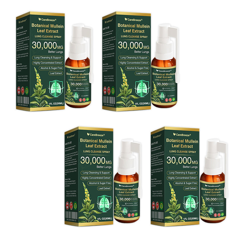 🌻✅CA Official Store:CareBreeze® Botanical Mullein Leaf Extract Lung Cleanse Spray（👨‍⚕️Directly acts on COPD, asthma, chronic bronchitis (CB), respiratory infections, lung cancer, sinusitis, and other conditions）