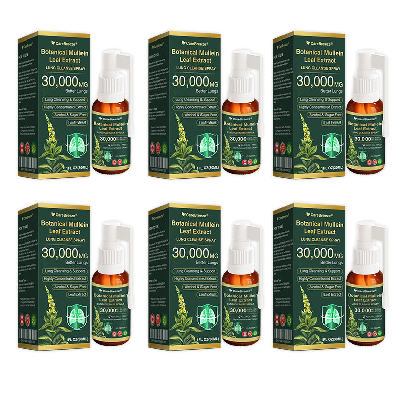 🌻✅CA Official Store:CareBreeze® Botanical Mullein Leaf Extract Lung Cleanse Spray（👨‍⚕️Directly acts on COPD, asthma, chronic bronchitis (CB), respiratory infections, lung cancer, sinusitis, and other conditions）