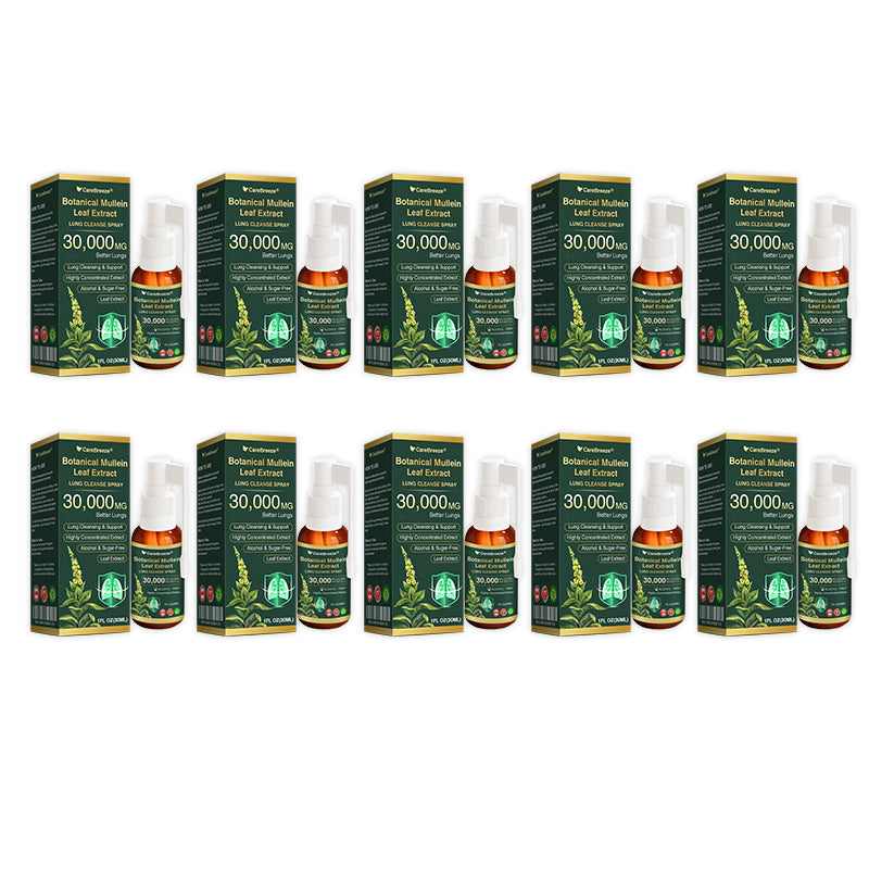 🌻✅CA Official Store:CareBreeze® Botanical Mullein Leaf Extract Lung Cleanse Spray（👨‍⚕️Directly acts on COPD, asthma, chronic bronchitis (CB), respiratory infections, lung cancer, sinusitis, and other conditions）