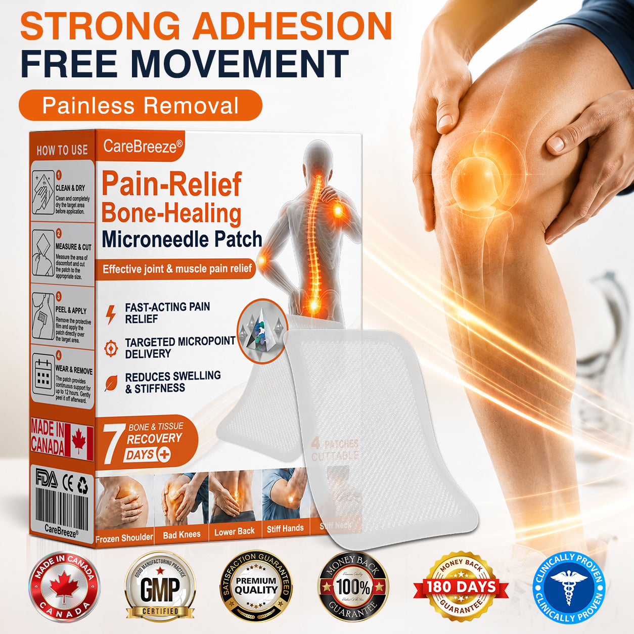 💝✅🇨🇦 CareBreeze® Pain-Relief Bone-Healing Microneedle Patch(🧑‍⚕️Reducing joint swelling, pain, stiffness, redness, warmth, soreness, and joint fatigue)