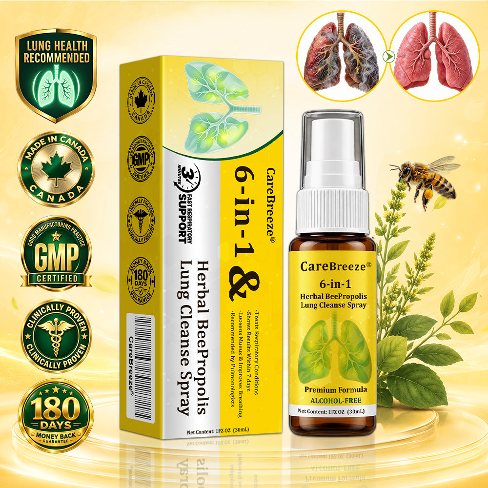 🐝✅🇨🇦 CareBreeze® 6-in-1 Herbal BeePropolis Lung Cleanse Spray