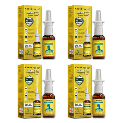 🐝✅CA Official Store:CareBreeze® 6-in-1 Herbal BeePropolis Lung Cleanse Spray（👨‍⚕️Directly acts on COPD, asthma, chronic bronchitis (CB), respiratory infections, lung cancer, sinusitis, and other conditions）
