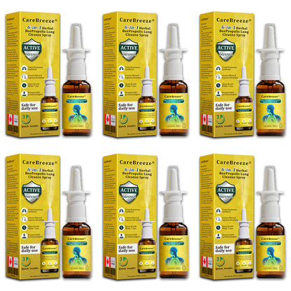 🐝✅CA Official Store:CareBreeze® 6-in-1 Herbal BeePropolis Lung Cleanse Spray（👨‍⚕️Directly acts on COPD, asthma, chronic bronchitis (CB), respiratory infections, lung cancer, sinusitis, and other conditions）