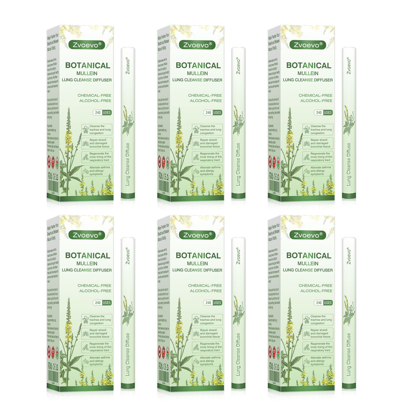 🍁CA Owned and Operated：Zvoevo® Botanical Mullein Lung Cleanse Diffuser (💝 Cough, wheezing, shortness of breath, sputum, stuffy nose, bronchitis, bronchitis, allergy symptoms, lung discomfort💝)