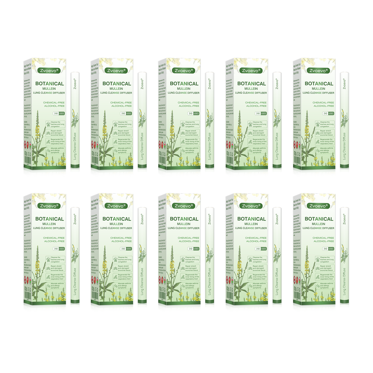 🍁CA Owned and Operated：Zvoevo® Botanical Mullein Lung Cleanse Diffuser (💝 Cough, wheezing, shortness of breath, sputum, stuffy nose, bronchitis, bronchitis, allergy symptoms, lung discomfort💝)