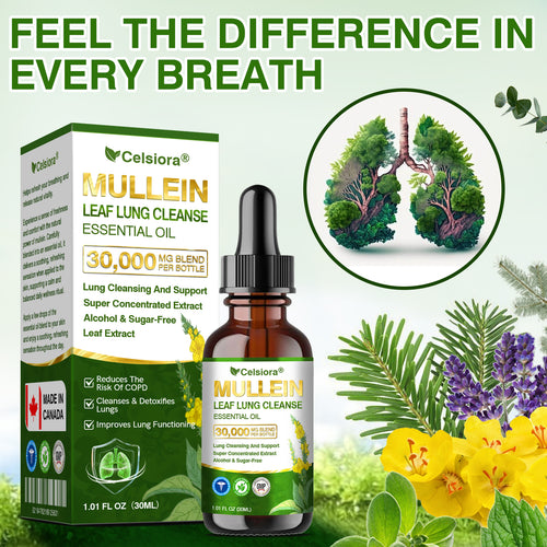 💖✅𝐂𝐀 𝐎𝐟𝐟𝐢𝐜𝐢𝐚𝐥 𝐒𝐭𝐨𝐫𝐞|𝐂𝐞𝐥𝐬𝐢𝐨𝐫𝐚® 𝐎𝐫𝐠𝐚𝐧𝐢𝐜 𝐌𝐮𝐥𝐥𝐞𝐢𝐧 𝐋𝐞𝐚𝐟 𝐋𝐮𝐧𝐠 𝐂𝐥𝐞𝐚𝐧𝐬𝐞 𝐄𝐬𝐬𝐞𝐧𝐭𝐢𝐚𝐥 𝐎𝐢𝐥 (💖Cough, wheezing, shortness of breath, sputum, stuffy nose, bronchitis, bronchitis, allergy symptoms, lung discomfort💝)