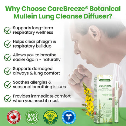 ✅CA Owned and Operated|CareBreeze® Botanical Mullein Lung Cleanse Diffuser (💝 Cough, wheezing, shortness of breath, sputum, stuffy nose, bronchitis, bronchitis, allergy symptoms, lung discomfort💝)