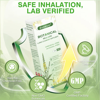 🍁CA Owned and Operated：Zvoevo® Botanical Mullein Lung Cleanse Diffuser (💝 Cough, wheezing, shortness of breath, sputum, stuffy nose, bronchitis, bronchitis, allergy symptoms, lung discomfort💝)